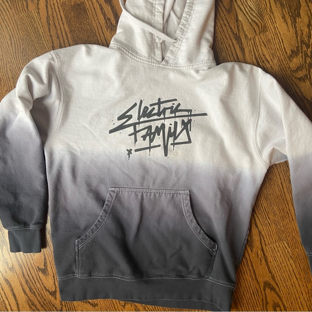 Electric Family HTF RARE Hoodie Ombre Graffiti Men M Music Concert Electronica